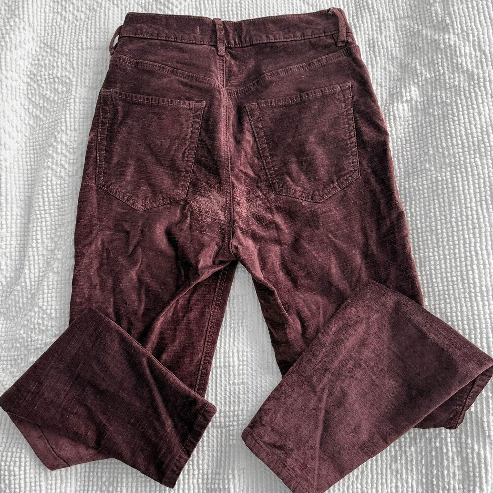 Free People - Size 28 - Sweet Jane Plum Purple Velvet Skinny Boho Stretch Pants